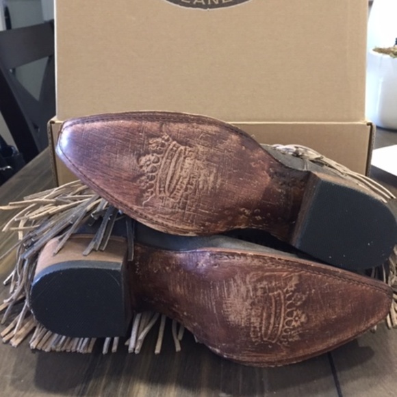 JUNK GYPSY BY LANE SPITFIRE FRINGE BROWN BOOTIE 6 - Picture 4 of 6